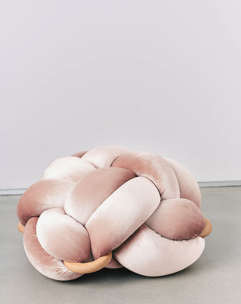 (M) Blush Pink Velvet Knot Floor Cushion