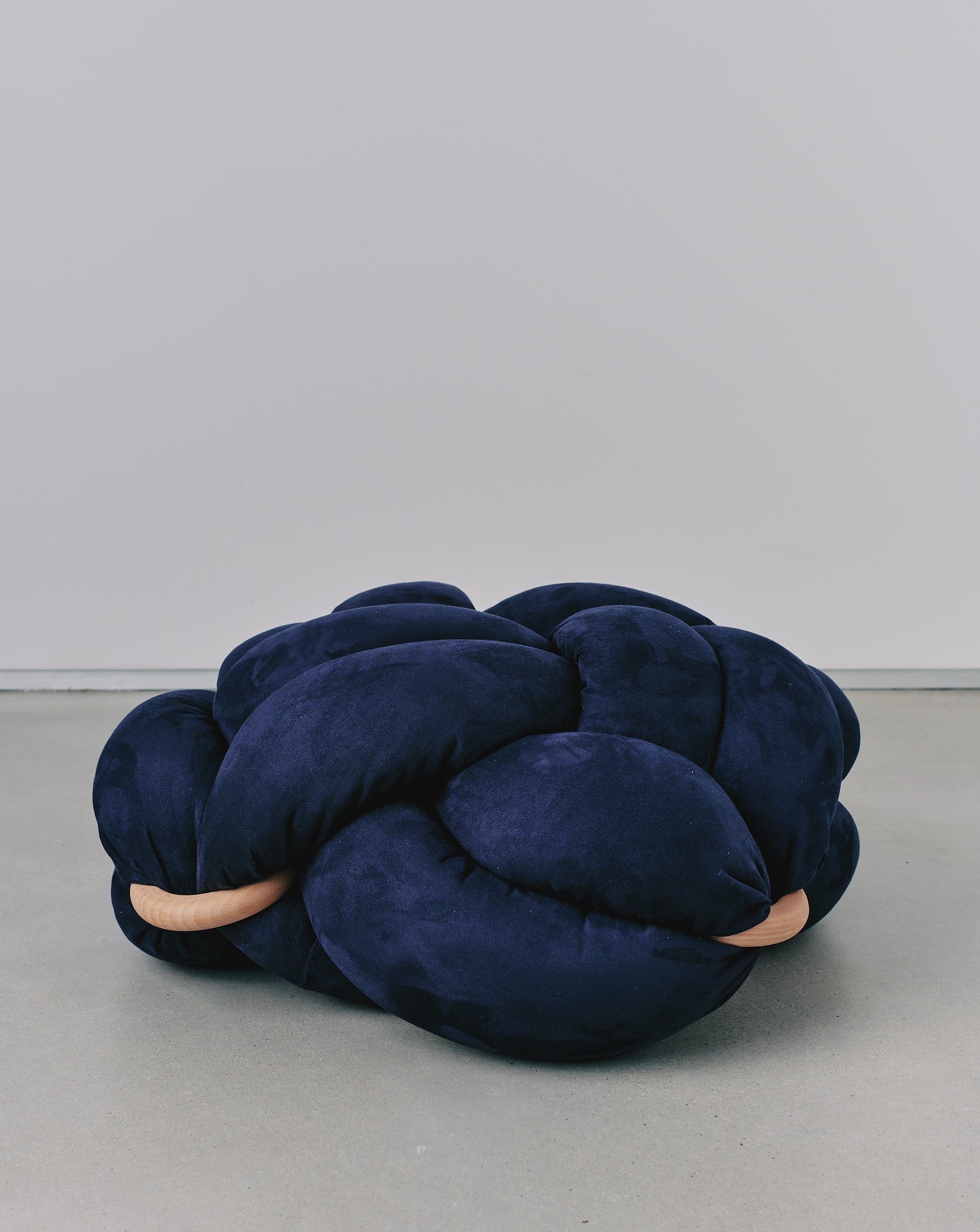 (M) Indigo Blue Vegan Suede Knot Floor Cushion