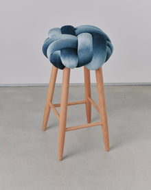 Sage Velvet Knot Bar Stool