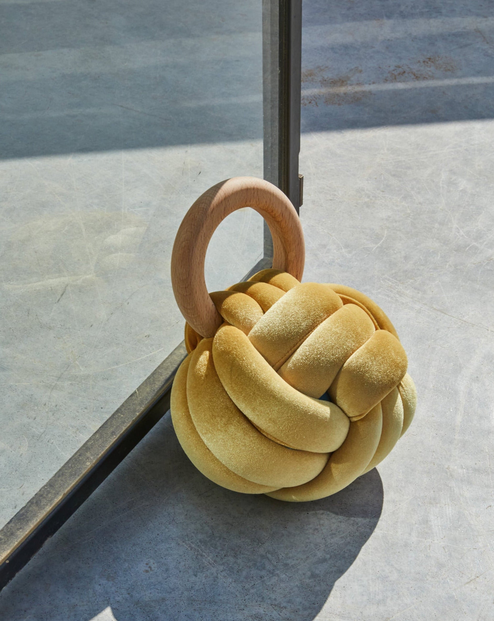 Illuminate Yellow Velvet Knot Door Stop\ Accent Piece