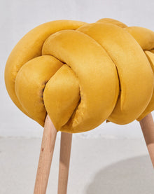 Desert Yellow Vegan suede Knot Stool